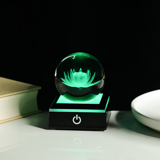 Crystal Ball Inner Carving 3D Luminous Atmosphere Small Night Lamp