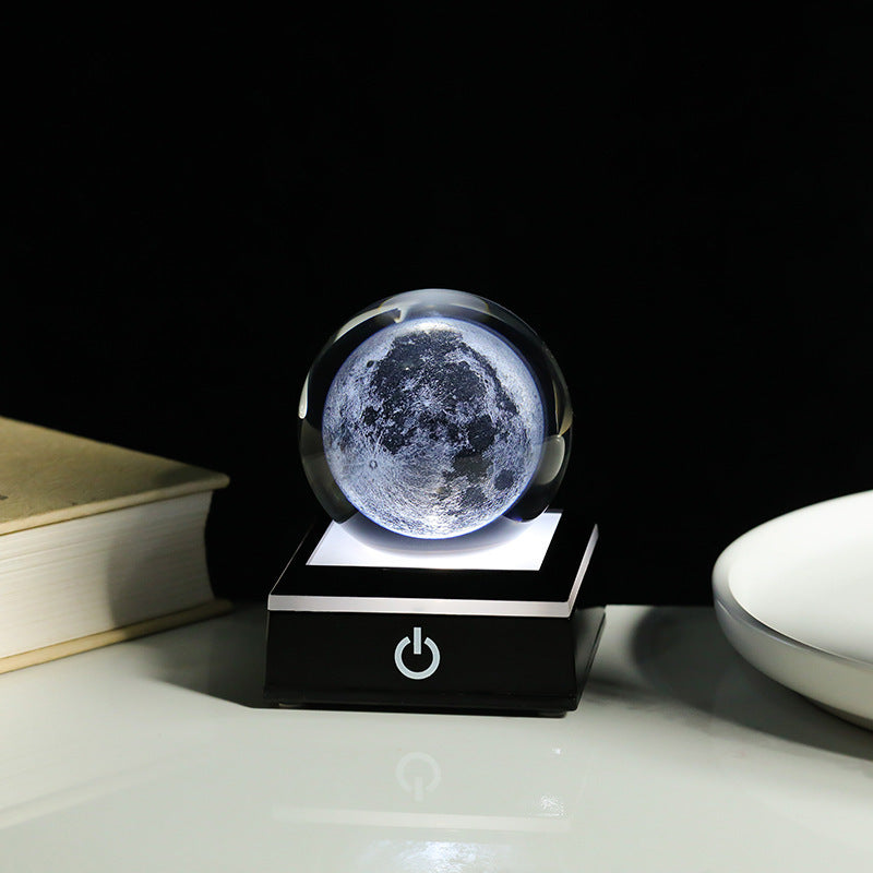 Crystal Ball Inner Carving 3D Luminous Atmosphere Small Night Lamp