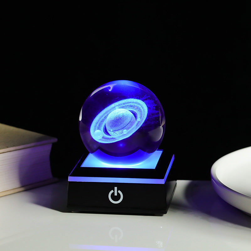 Crystal Ball Inner Carving 3D Luminous Atmosphere Small Night Lamp