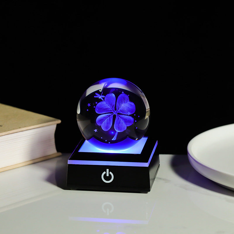 Crystal Ball Inner Carving 3D Luminous Atmosphere Small Night Lamp