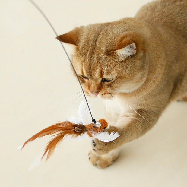Feathered Bird Teaser for Wire Cat Toy- REPLACEMENT BIRD ONLY