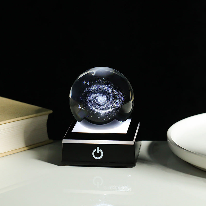 Crystal Ball Inner Carving 3D Luminous Atmosphere Small Night Lamp