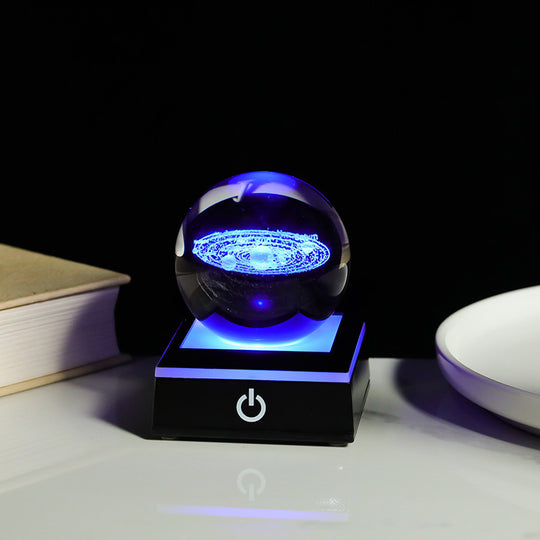 Crystal Ball Inner Carving 3D Luminous Atmosphere Small Night Lamp