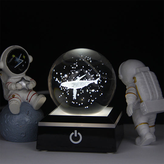 Crystal Ball Inner Carving 3D Luminous Atmosphere Small Night Lamp