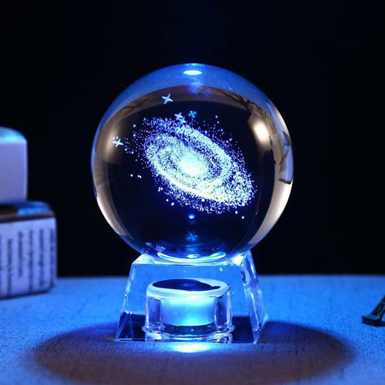 LED Music Box, Luminous Crystal Ball, Milky Way, Solar System, 3D Perspective