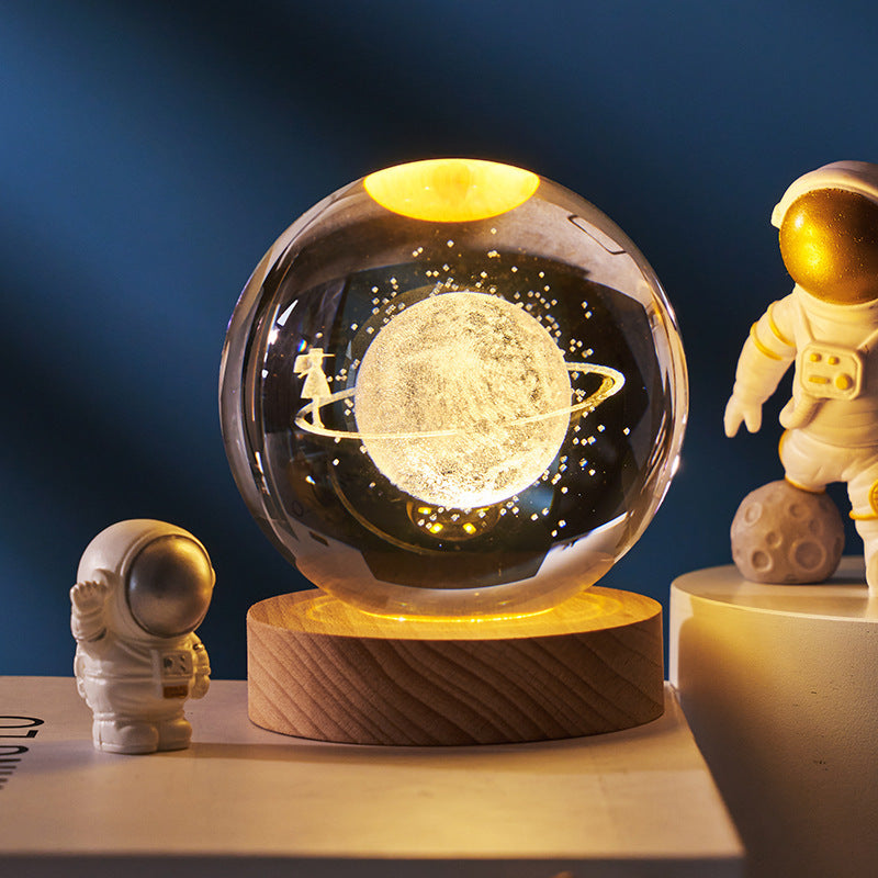 Luminous 3d Solar System Crystal Ball Desktop