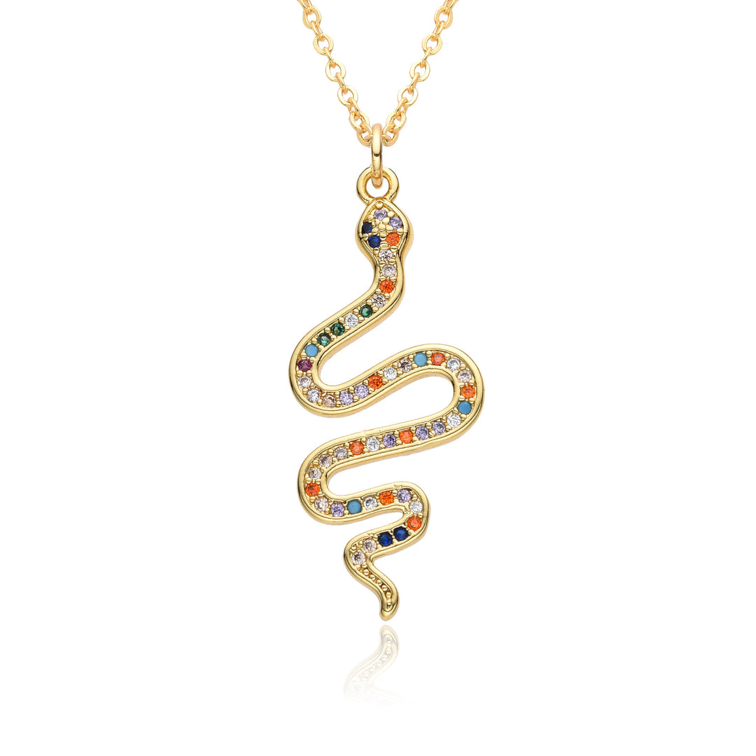 New Snake Necklace With Rhinestone Design Fashion Chain Women's Jewelry