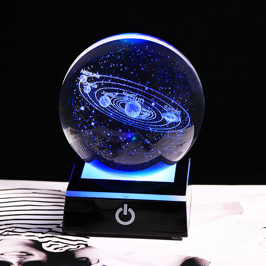 LED Music Box, Luminous Crystal Ball, Milky Way, Solar System, 3D Perspective