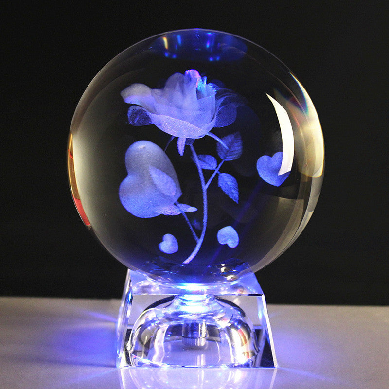 LED Music Box, Luminous Crystal Ball, Milky Way, Solar System, 3D Perspective