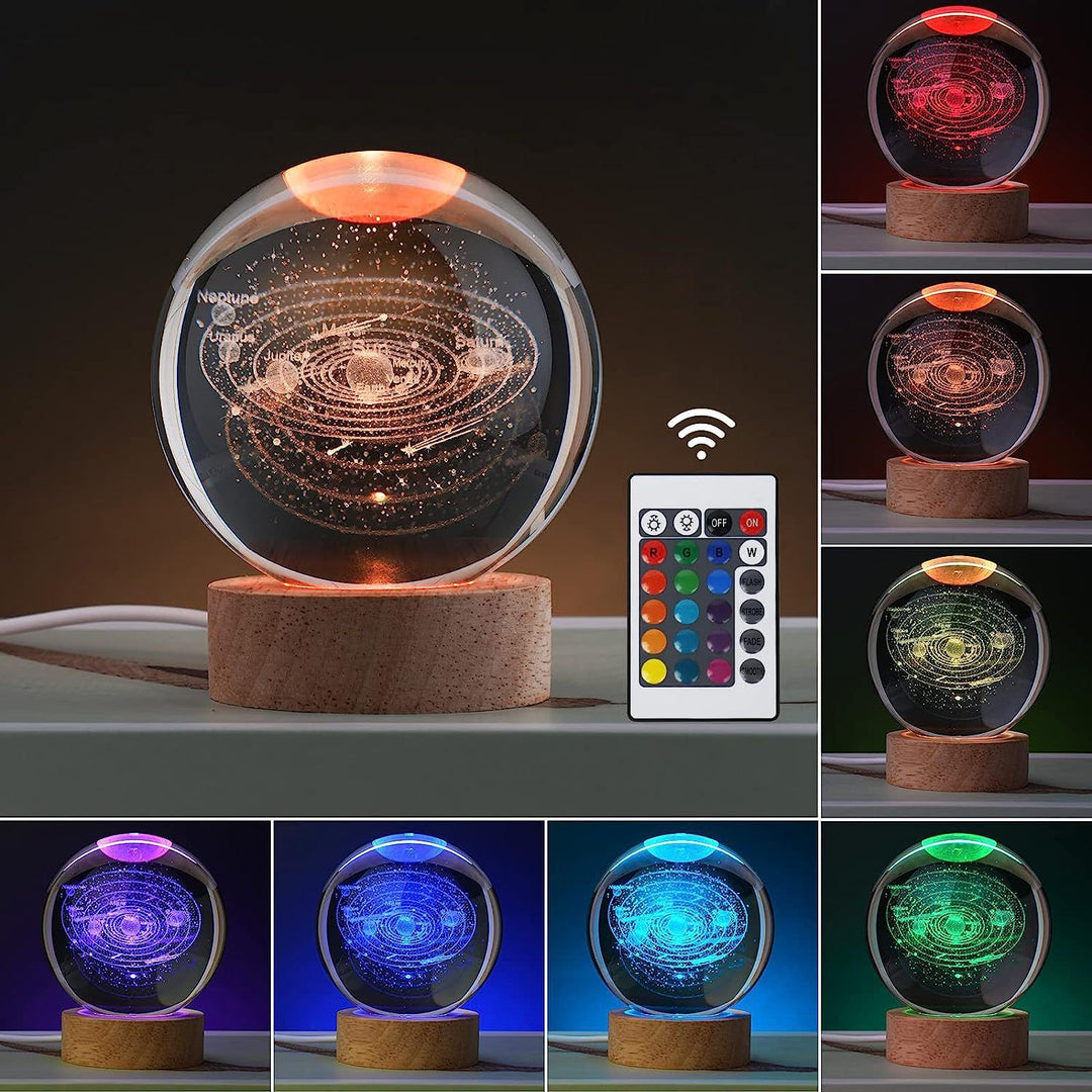 Luminous 3d Solar System Crystal Ball Desktop