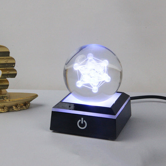 Crystal Ball Inner Carving 3D Luminous Atmosphere Small Night Lamp